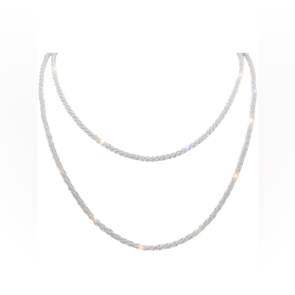 Silver Layered Chain Necklace